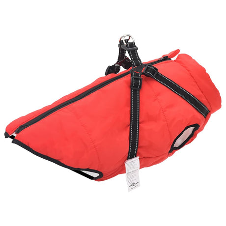Vidaxxl manteau pour chien avec harnais imperméable réfléchissant rouge l52