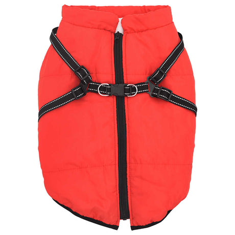Vidaxxl manteau pour chien avec harnais imperméable réfléchissant rouge l52