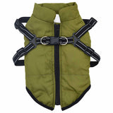 VidaXL manteau pour chien avec harnais imperméable réfléchissant vert armée l28
