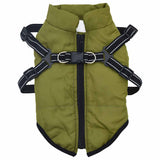 VidaXL manteau pour chien avec harnais imperméable réfléchissant vert armée l40