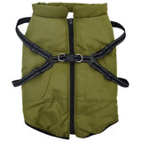 VidaXL manteau pour chien avec harnais imperméable réfléchissant vert armée l44