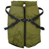 VidaXL manteau pour chien avec harnais imperméable réfléchissant vert armée l48