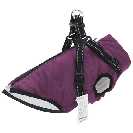 Vidaxxl manteau pour chien avec harnais imperméable réfléchissant violet l24