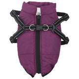 Vidaxxl manteau pour chien avec harnais imperméable réfléchissant violet l24