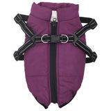 Vidaxxl manteau pour chien avec harnais imperméable réfléchissant violet l36