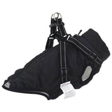 VidaXL manteau pour chien avec harnais imperméable réfléchissant noir l24