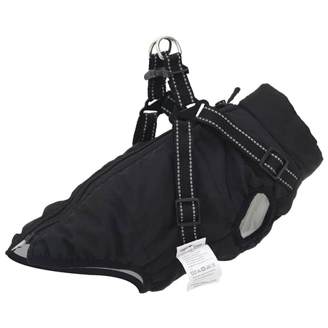 VidaXL manteau pour chien avec harnais imperméable réfléchissant noir l24