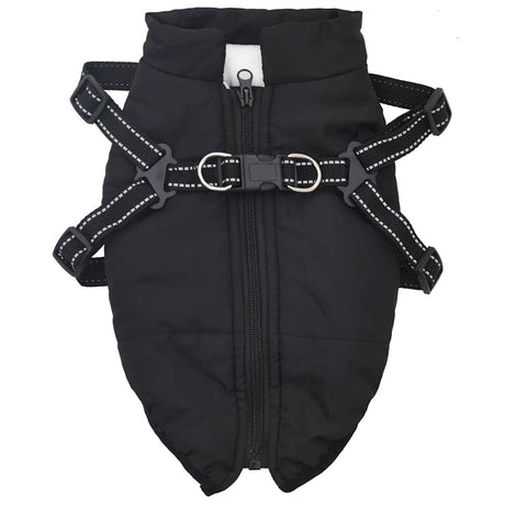 VidaXL manteau pour chien avec harnais imperméable réfléchissant noir l24