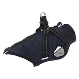 VidaXL manteau pour chien avec harnais imperméable réfléchissant bleu marine l28