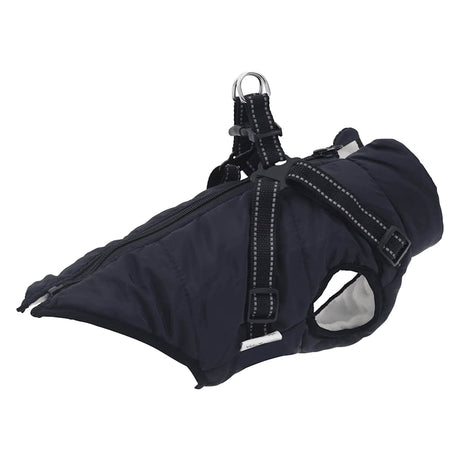 VidaXL manteau pour chien avec harnais imperméable réfléchissant bleu marine l32