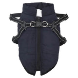 VidaXL manteau pour chien avec harnais imperméable réfléchissant bleu marine l32
