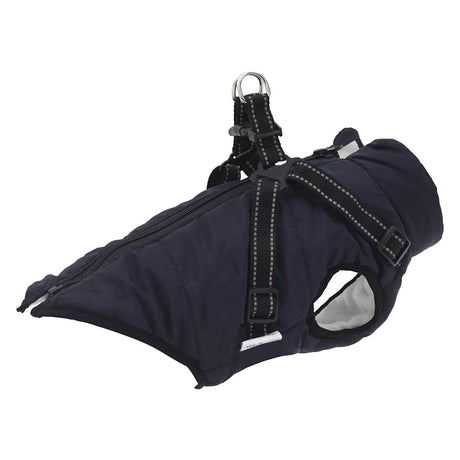 VidaXL manteau pour chien avec harnais imperméable réfléchissant bleu marine l40