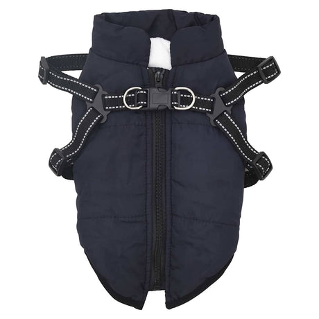 VidaXL manteau pour chien avec harnais imperméable réfléchissant bleu marine l40