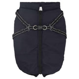 Vidaxxl manteau pour chien avec harnais imperméable réfléchissant bleu marine l44
