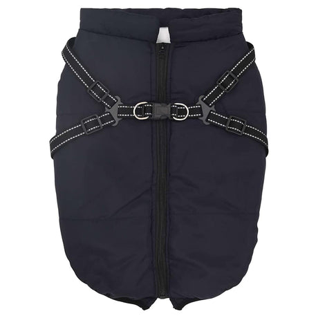 Vidaxxl manteau pour chien avec harnais imperméable réfléchissant bleu marine l44