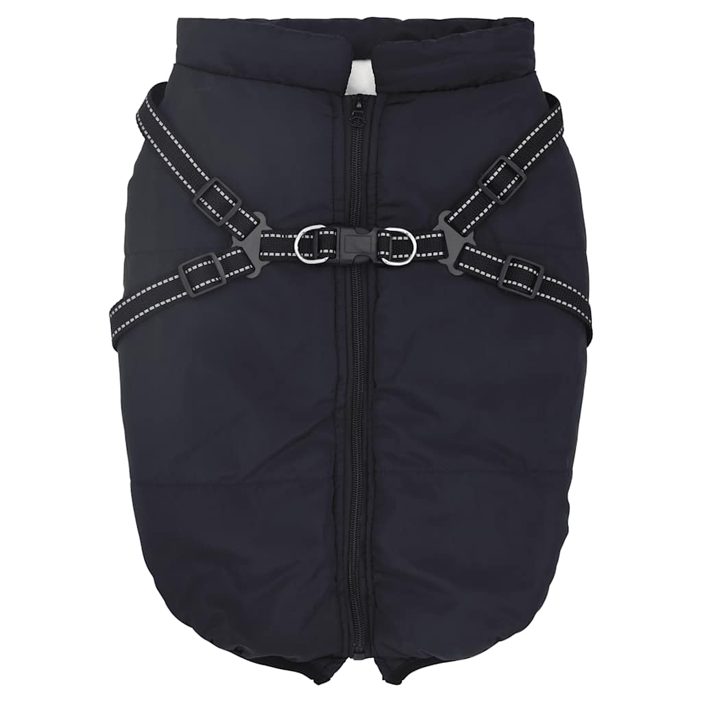 VidaXL manteau pour chien avec harnais imperméable réfléchissant bleu marine l48