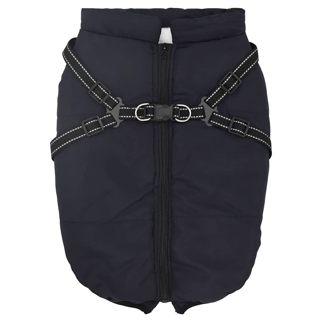 VidaXL manteau pour chien avec harnais imperméable réfléchissant bleu marine l52