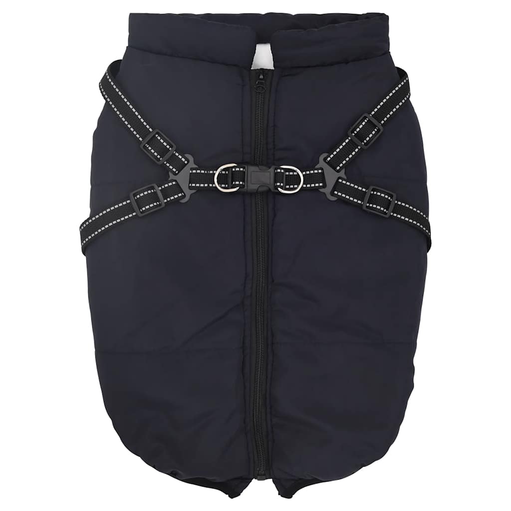 VidaXL manteau pour chien avec harnais imperméable réfléchissant bleu marine l68
