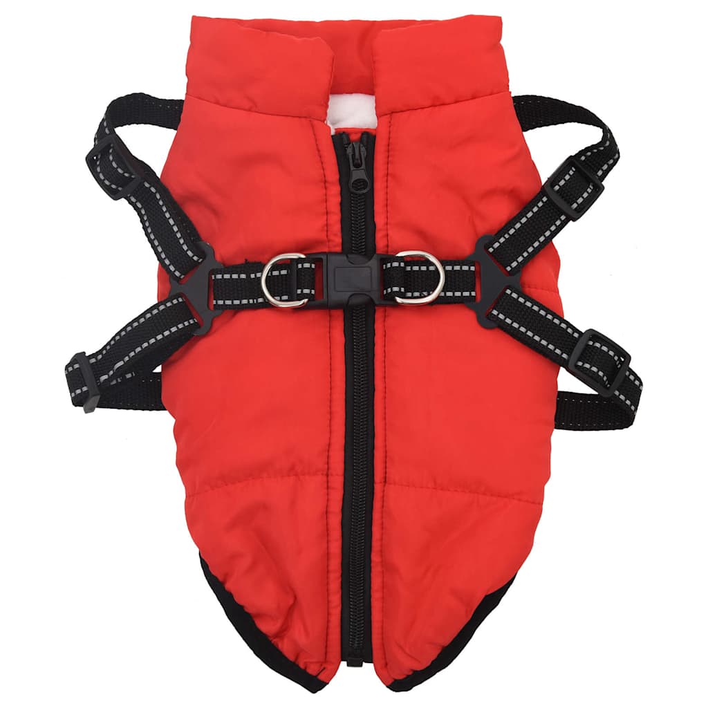 Vidaxxl manteau pour chien avec harnais imperméable réfléchissant rouge l32