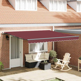 VidaXL Auvent extensible manuellement 400x300 cm bordeaux