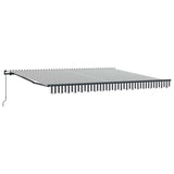 VidaXL Auvent extensible manuellement 400x300 cm anthracite et blanc