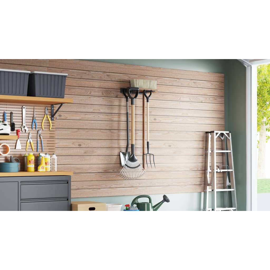 VidaXL porte-outils de jardin mural en acier noir