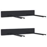 Vidaxl porte-outils de jardin 2 pcs montage mural acier noir