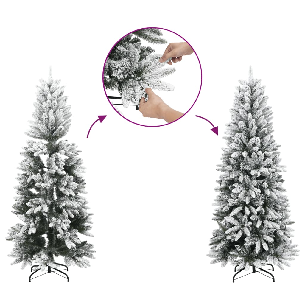 Vidaxx sapin de Noël artificiel avec neige étroit 120 cm PVC et PE