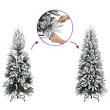 Vidaxx sapin de Noël artificiel avec neige étroit 120 cm PVC et PE
