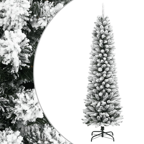 Vidaxx sapin de Noël artificiel avec neige étroit 180 cm PVC et PE