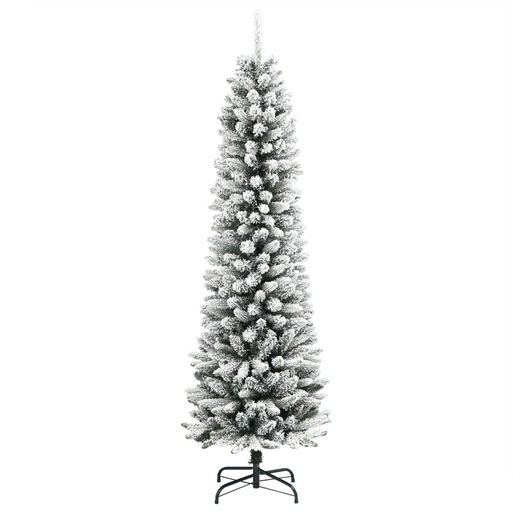 Vidaxx sapin de Noël artificiel avec neige étroit 180 cm PVC et PE