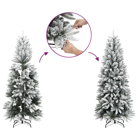 Vidaxx sapin de Noël artificiel avec neige étroit 180 cm PVC et PE