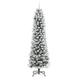 Vidaxx sapin de Noël artificiel avec neige étroit 210 cm PVC et PE