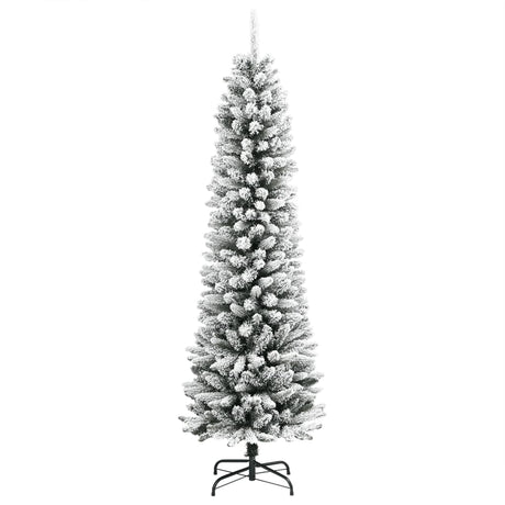Vidaxx sapin de Noël artificiel avec neige étroit 210 cm PVC et PE