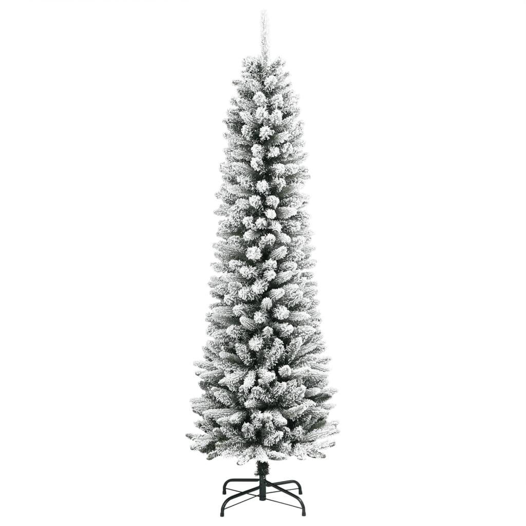 Vidaxx sapin de Noël artificiel avec neige étroit 240 cm PVC et PE