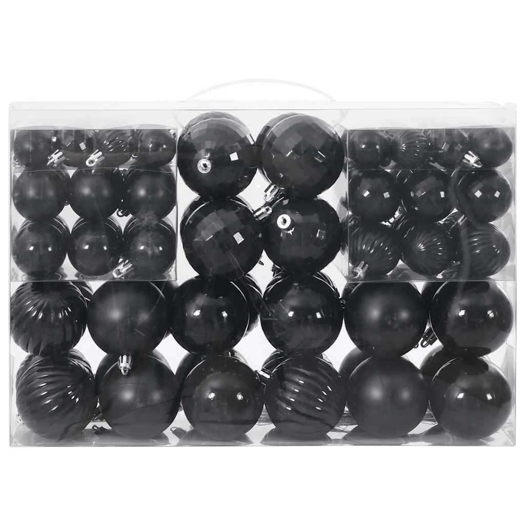 Vidaxl boules de Noël 100 pcs ø3 4 6 cm noir