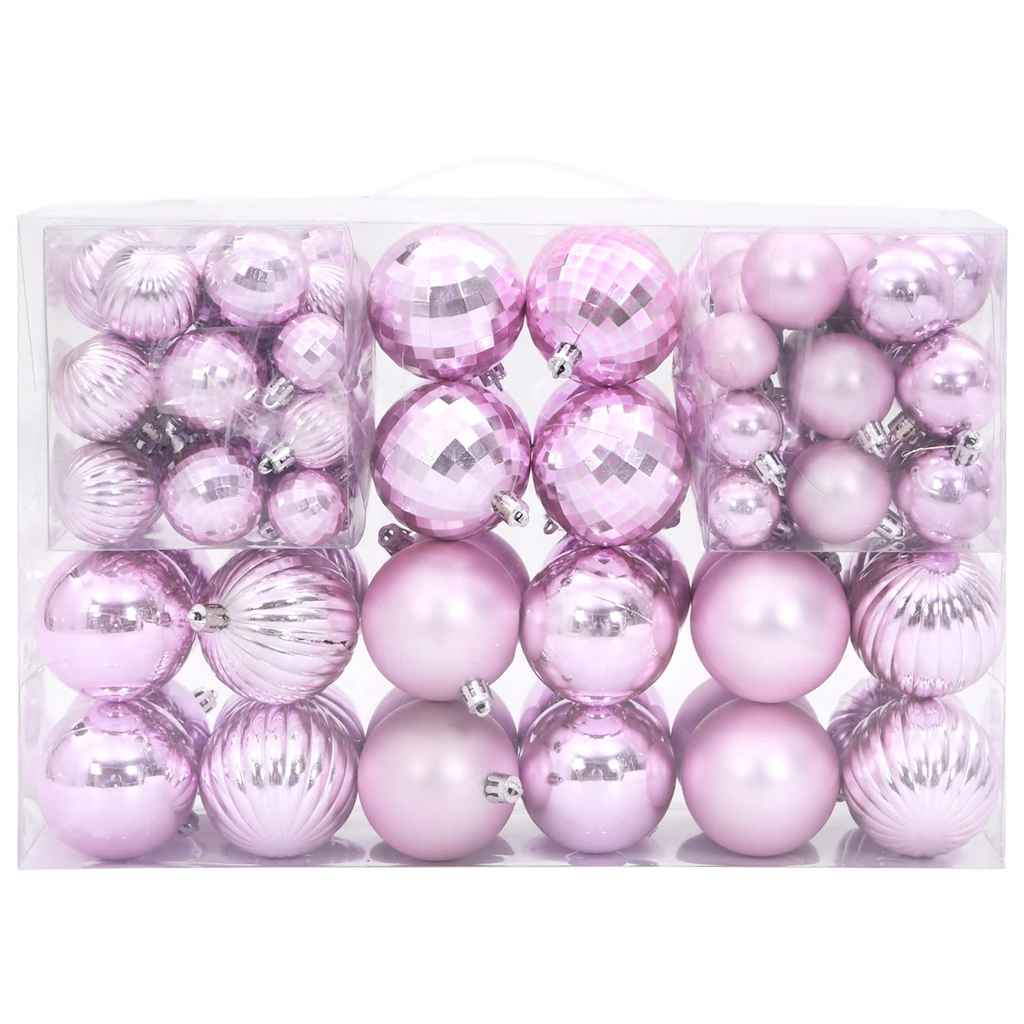 Vidaxl boules de Noël 100 pcs ø3 4 6 cm rose