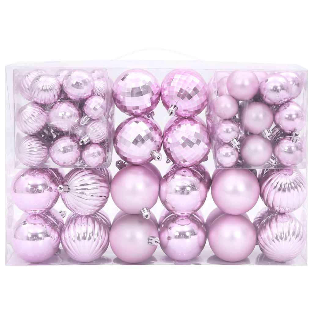 Vidaxl boules de Noël 100 pcs ø3 4 6 cm rose
