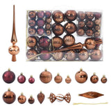 Vidaxl boules de Noël 98 pcs ø3 4 6 cm marron