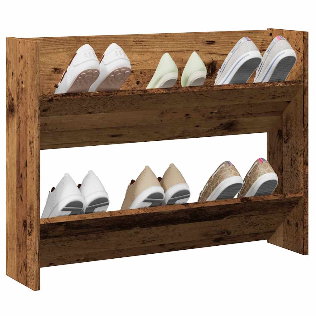 Vidaxx meuble à chaussures mural 80x18x60 cm bois fini, couleur bois ancien