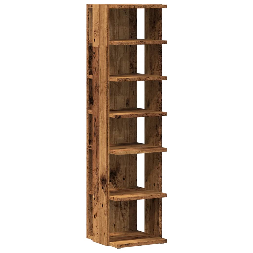 VidaXL armoire à chaussures 28x27x102 cm bois fini, couleur bois ancien