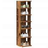 Vidaxl Shoe Cabinet 28x27x102 cm forarbejdet træ gammel træ -farvet