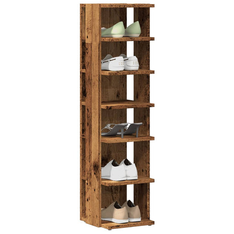 Vidaxx armoires à chaussures 2 pcs 28x27x102 cm bois traité, couleur bois ancien