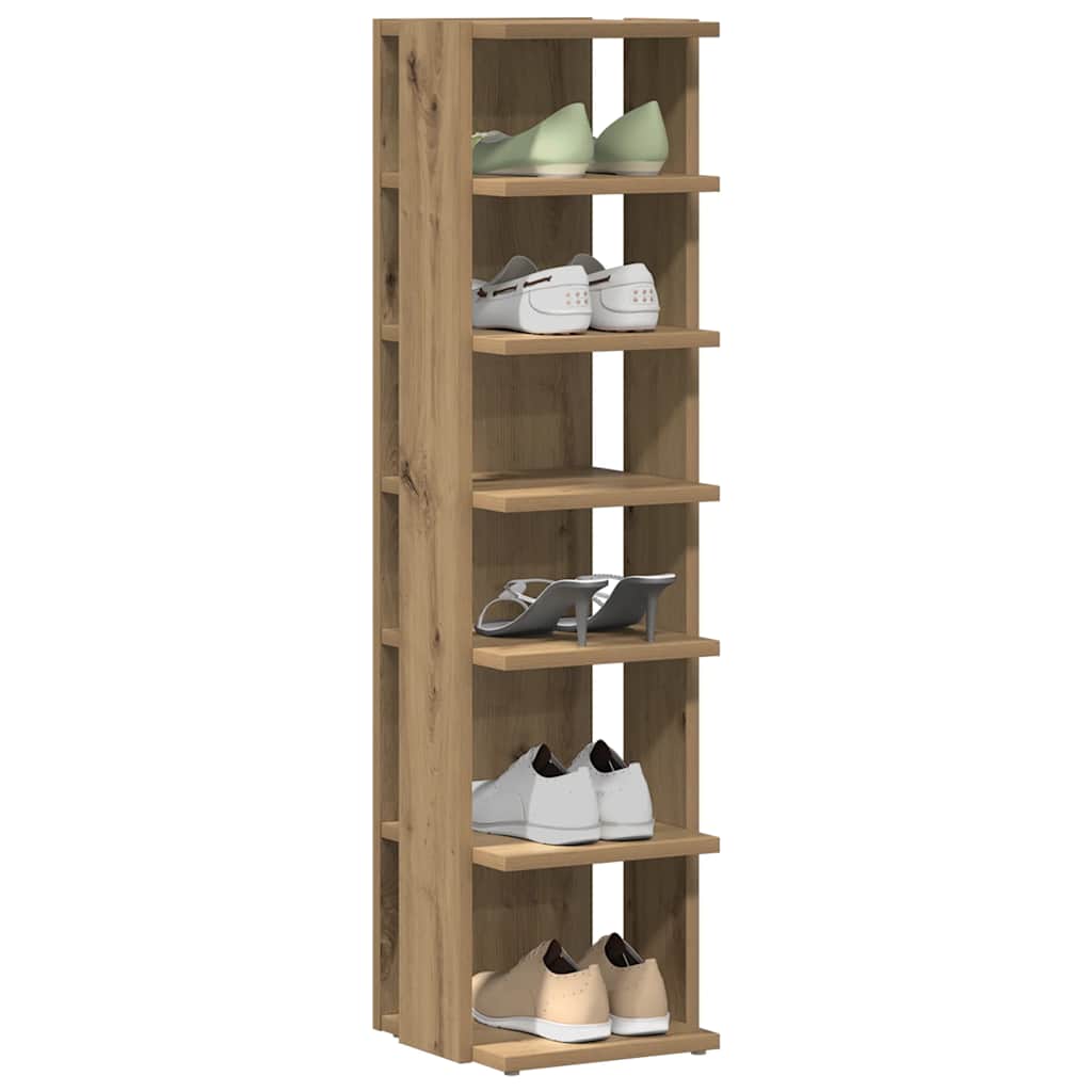 Vidaxx meuble à chaussures 28x27x102 cm en bois travaillé, couleur chêne artisanal
