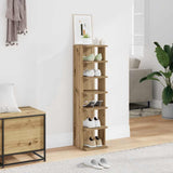 Vidaxx meuble à chaussures 28x27x102 cm en bois travaillé, couleur chêne artisanal