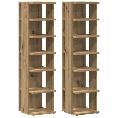 Vidaxx armoires à chaussures 2 pcs 28x27x102 cm bois travaillé chêne artisanal