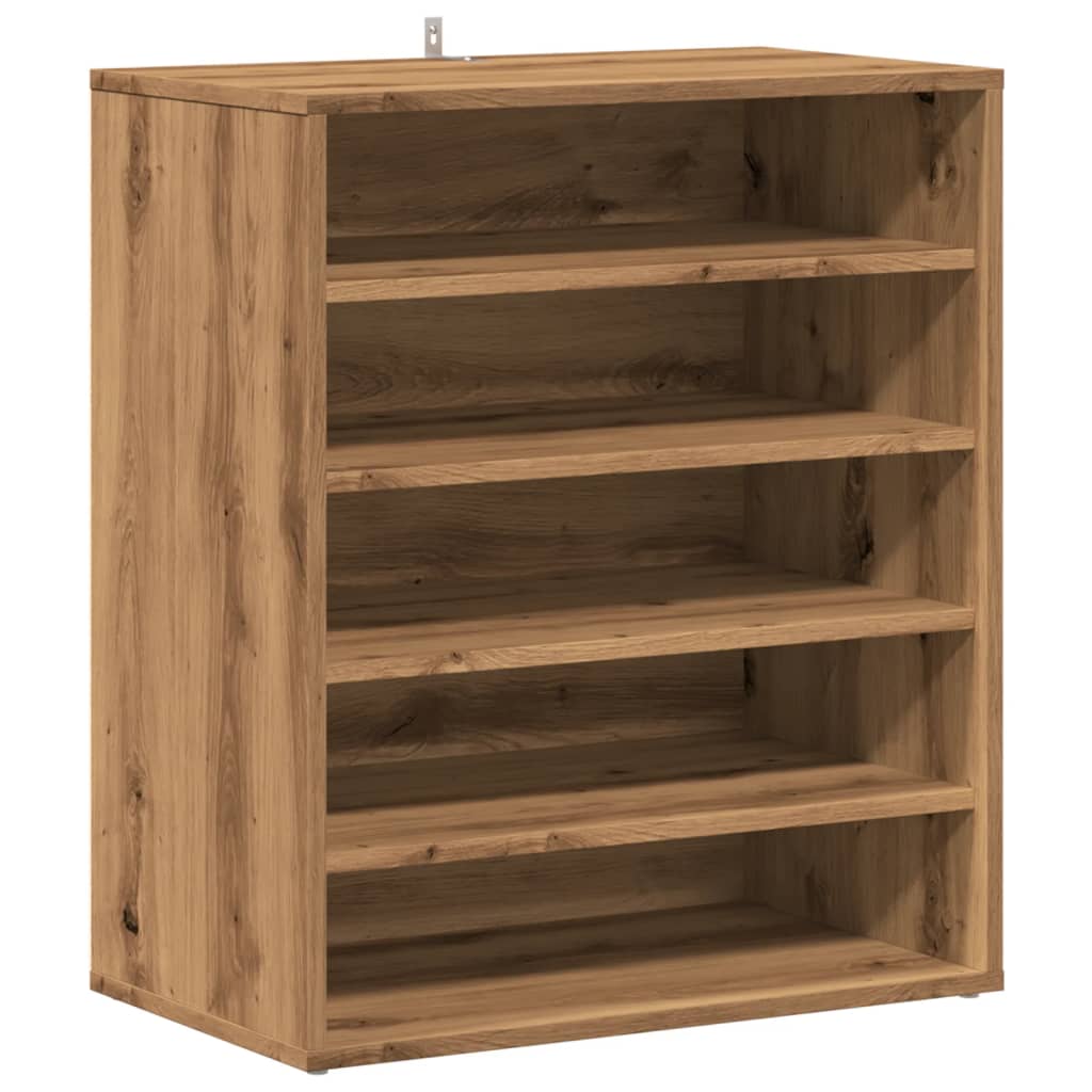 Vidaxl schoenenkast 60x35x70 cm bewerkt hout artisanaal eikenkleur