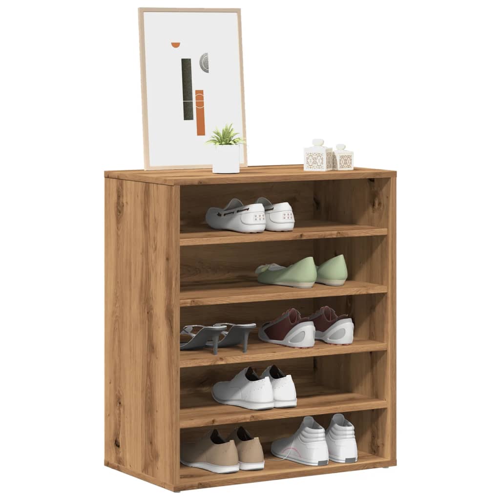 VIDAXL -Schuhschrank 60x35x70 cm verarbeitete Holzhandwerker -Eichenfarbe