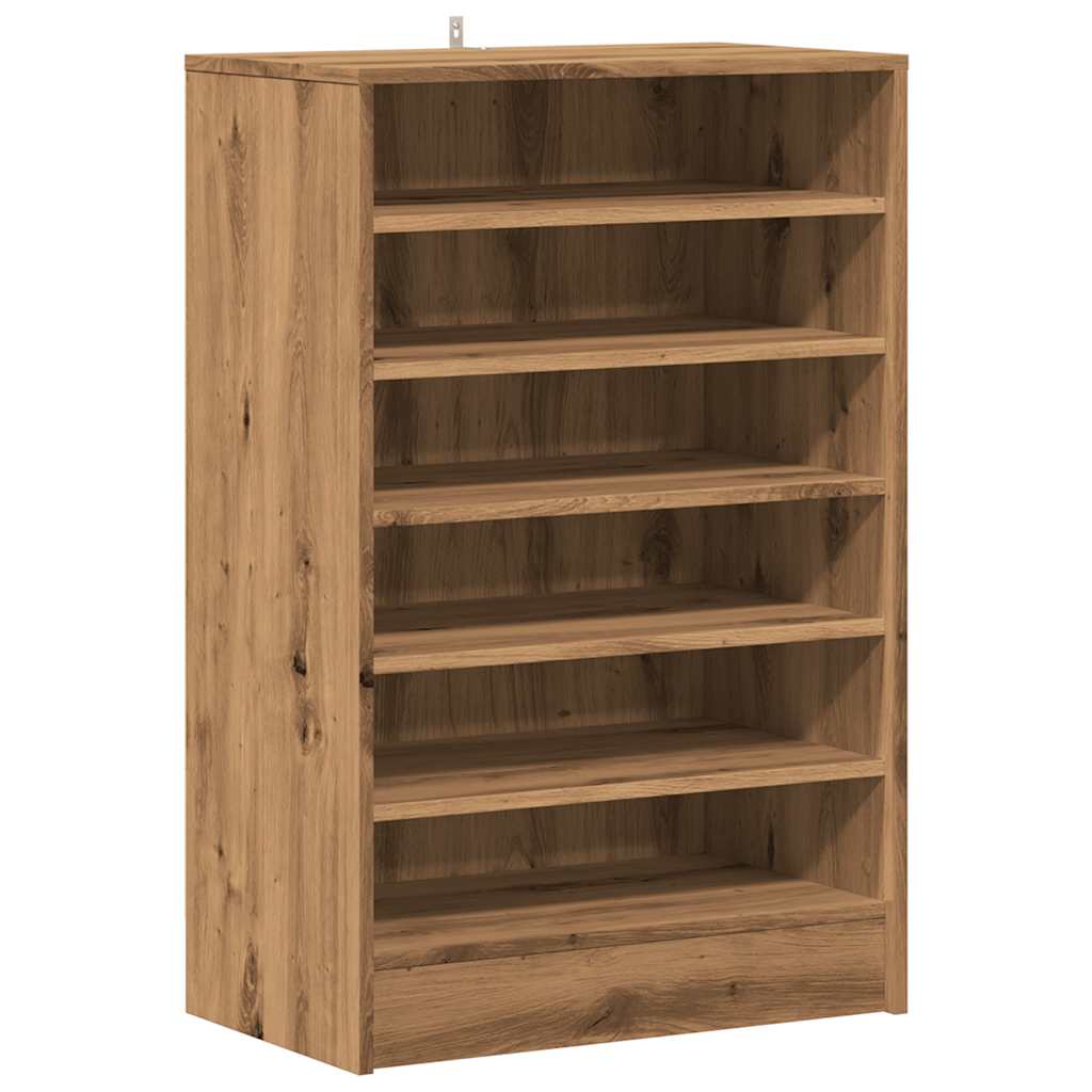 Vidaxl schoenenkast 60x35x92 cm bewerkt hout artisanaal eikenkleur