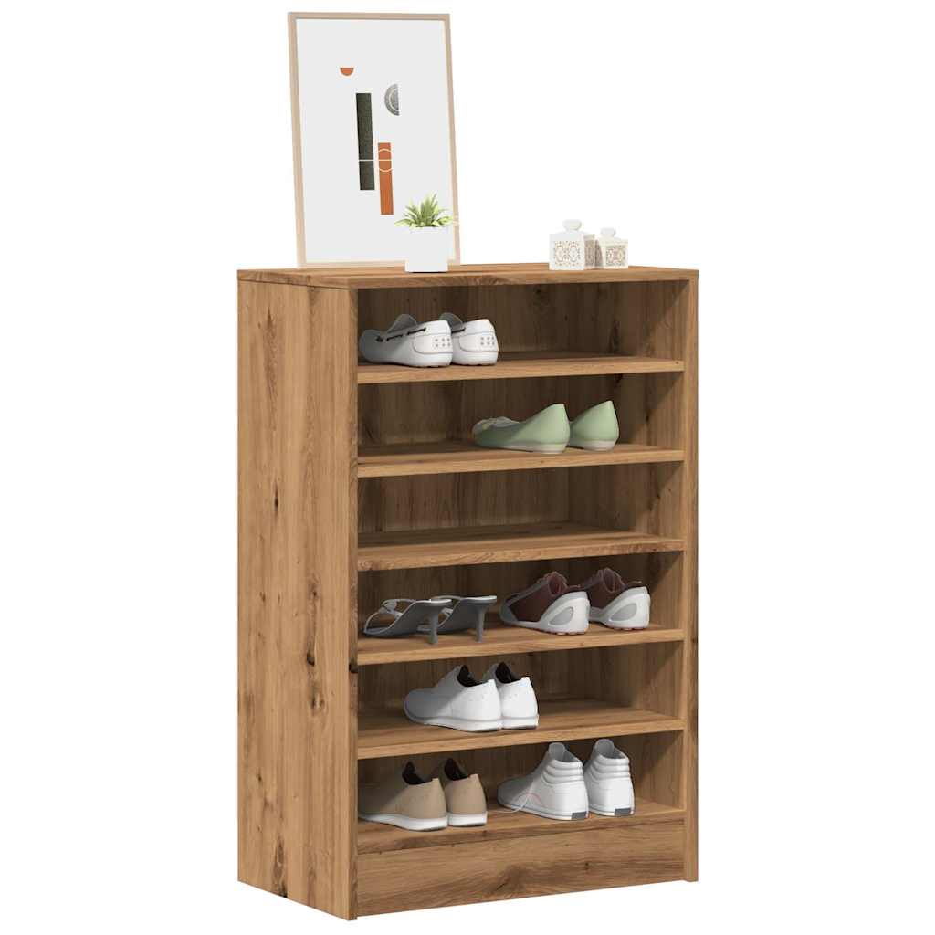 Vidaxl Shoe Cabinet 60x35x92 cm Forarbejdet træ Artisanal eg Farve